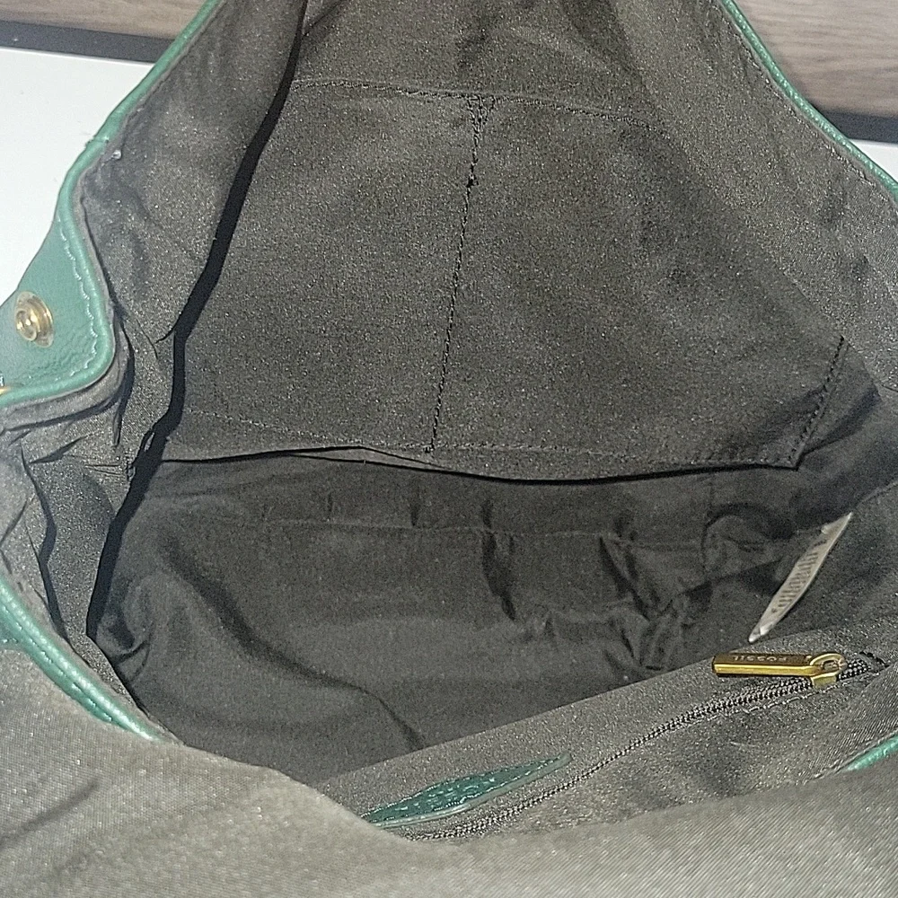 Fossil Green Leather Backpack Shoulder Bag